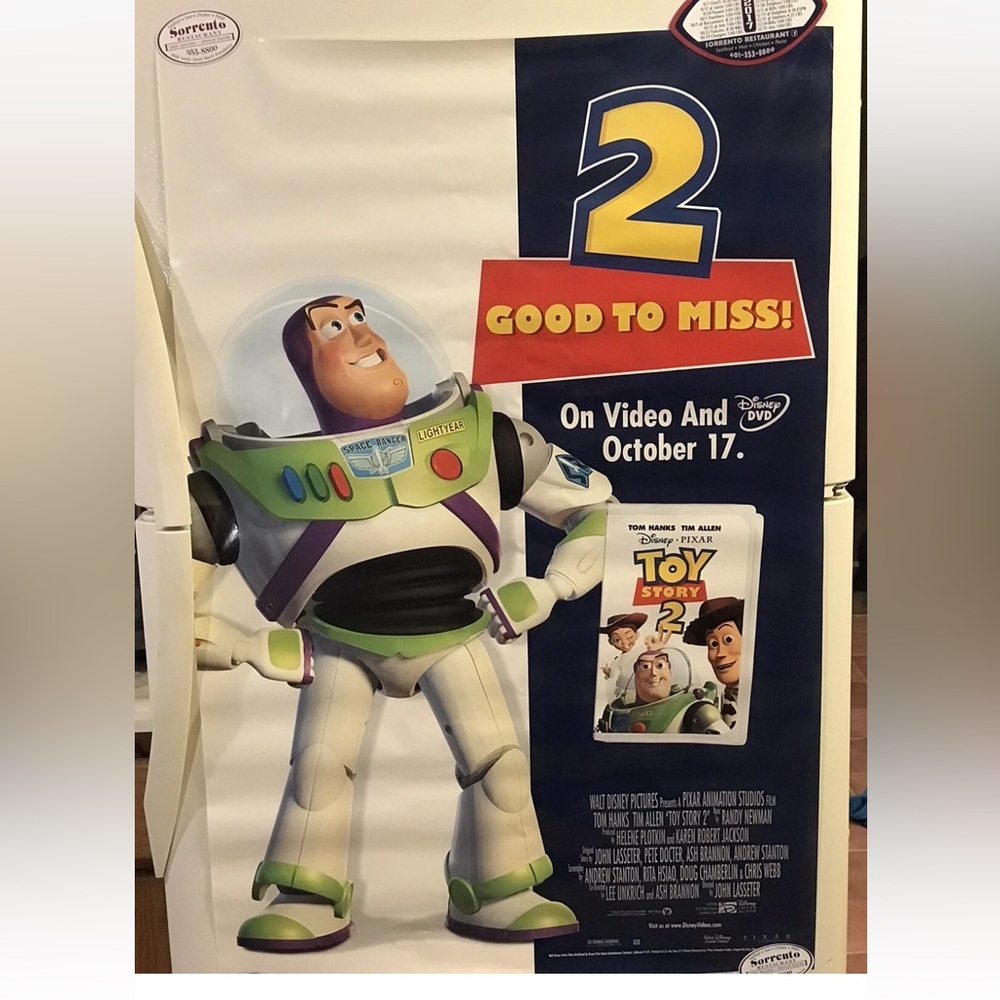 Toy Story 2 Movie Poster. Extremely rare 2000 video store poster. Buzz Lightyear